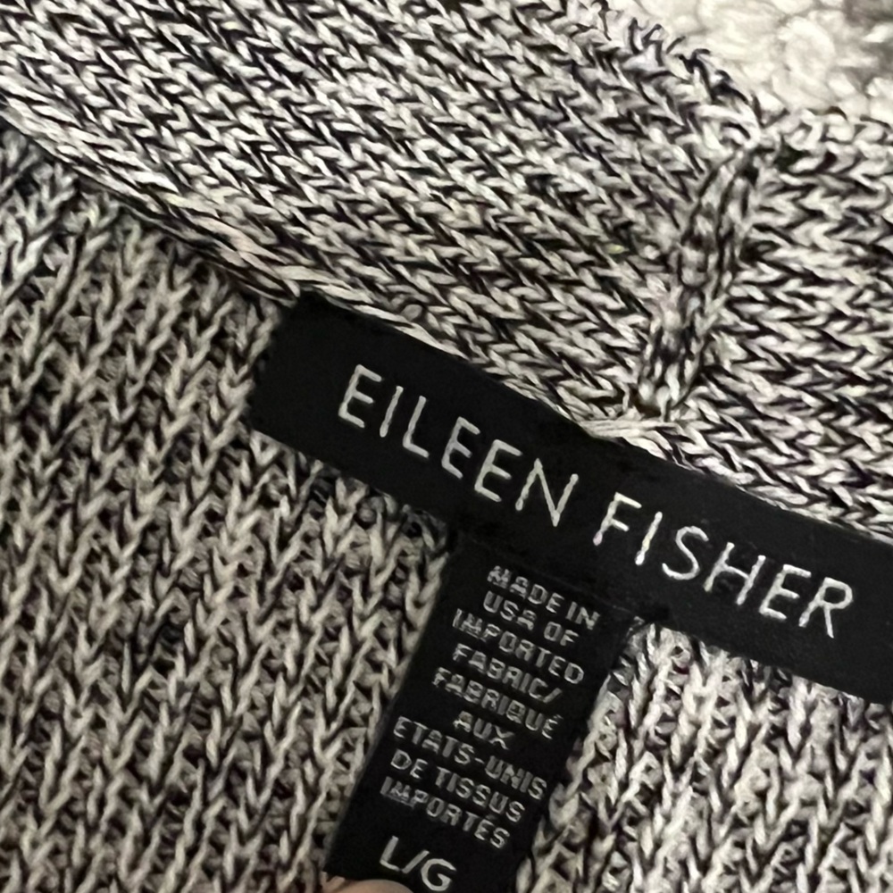 Eileen Fisher Marled Open Front Cardigan - Size L - Picture 3 of 11